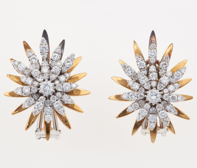 Orecchini con diamanti  - Auction Jewels | Timed Auction - Cambi Casa d'Aste