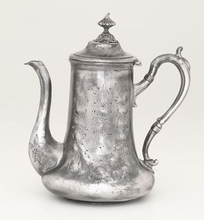 Caffettiera in Metallo Argentato. Inghilterra XIX Secolo