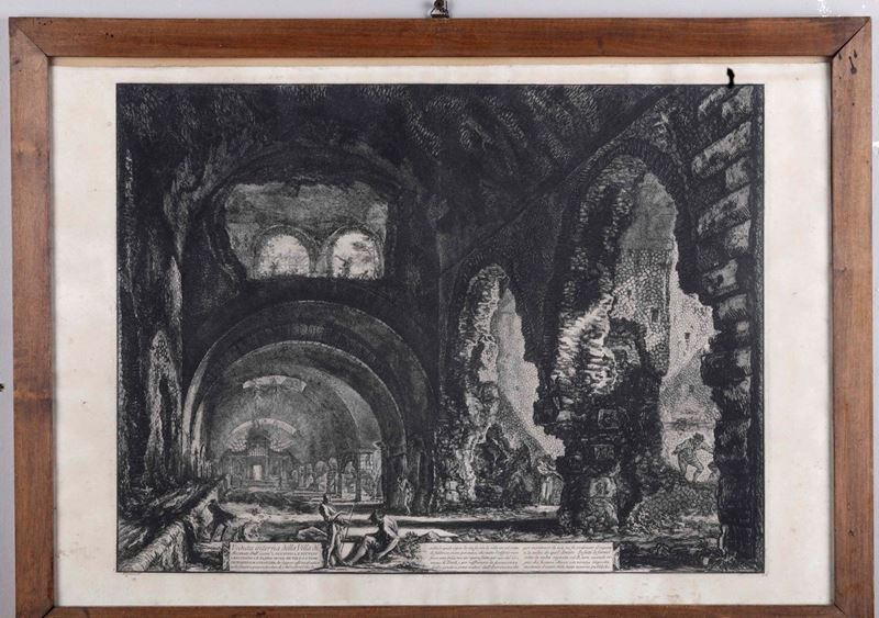 Giovanni Battista Piranesi (1720-1778) Veduta interna della Villa di Mecenate  - Auction Old Prints and Engravings | Cambi Time - Cambi Casa d'Aste
