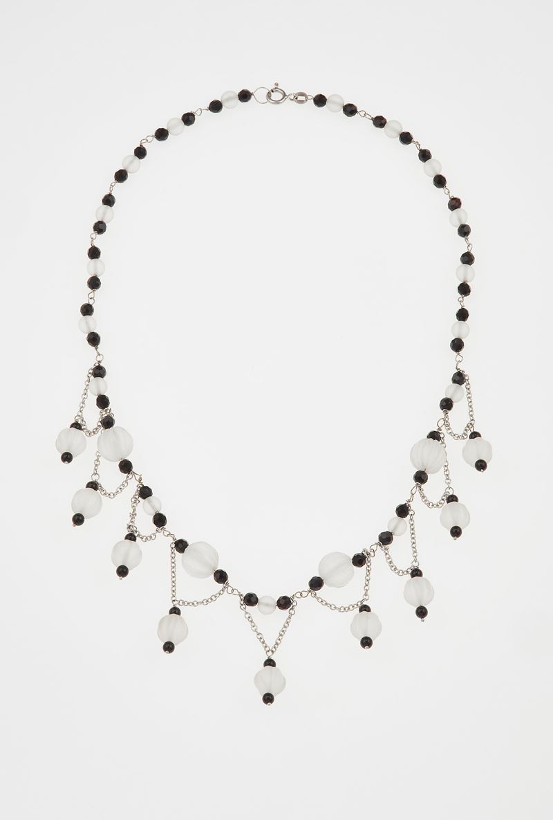 Onyx and rock crystal necklace  - Auction Jewels - Cambi Casa d'Aste