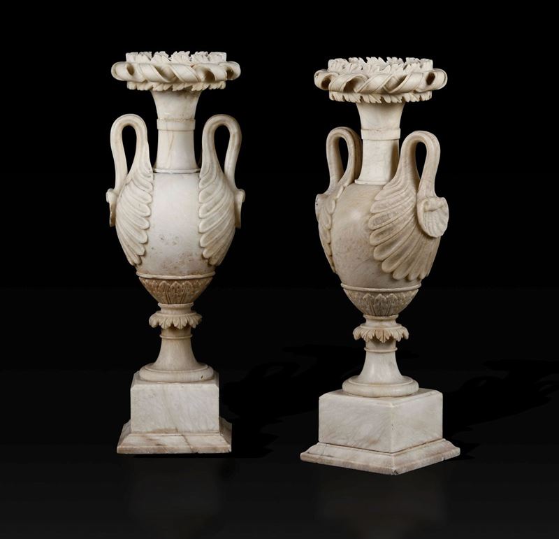 Arte neoclassica del XIX secolo Coppia di vasi biansati  - Auction Unique Properties - I - Cambi Casa d'Aste