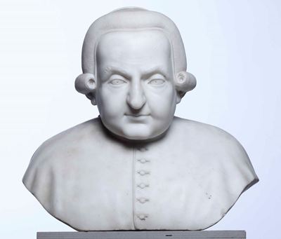 Busto di Religioso Marmo Bianco Scultore Italiano del XIX Secolo