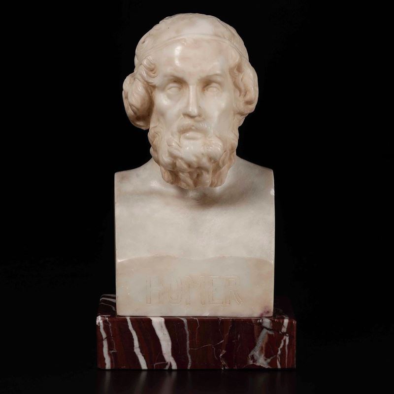 Busto di Omero in marmo bianco. Scultore del XIX-XX secolo  - Auction Antique October | Cambi Time - Cambi Casa d'Aste
