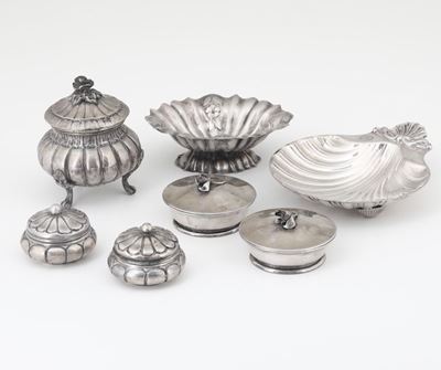 Insieme di Scatoline e Coppette, Argenteria Italiana del XX Secolo