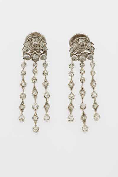 Orecchini pendenti con diamanti  - Auction Fine Jewels - Cambi Casa d'Aste