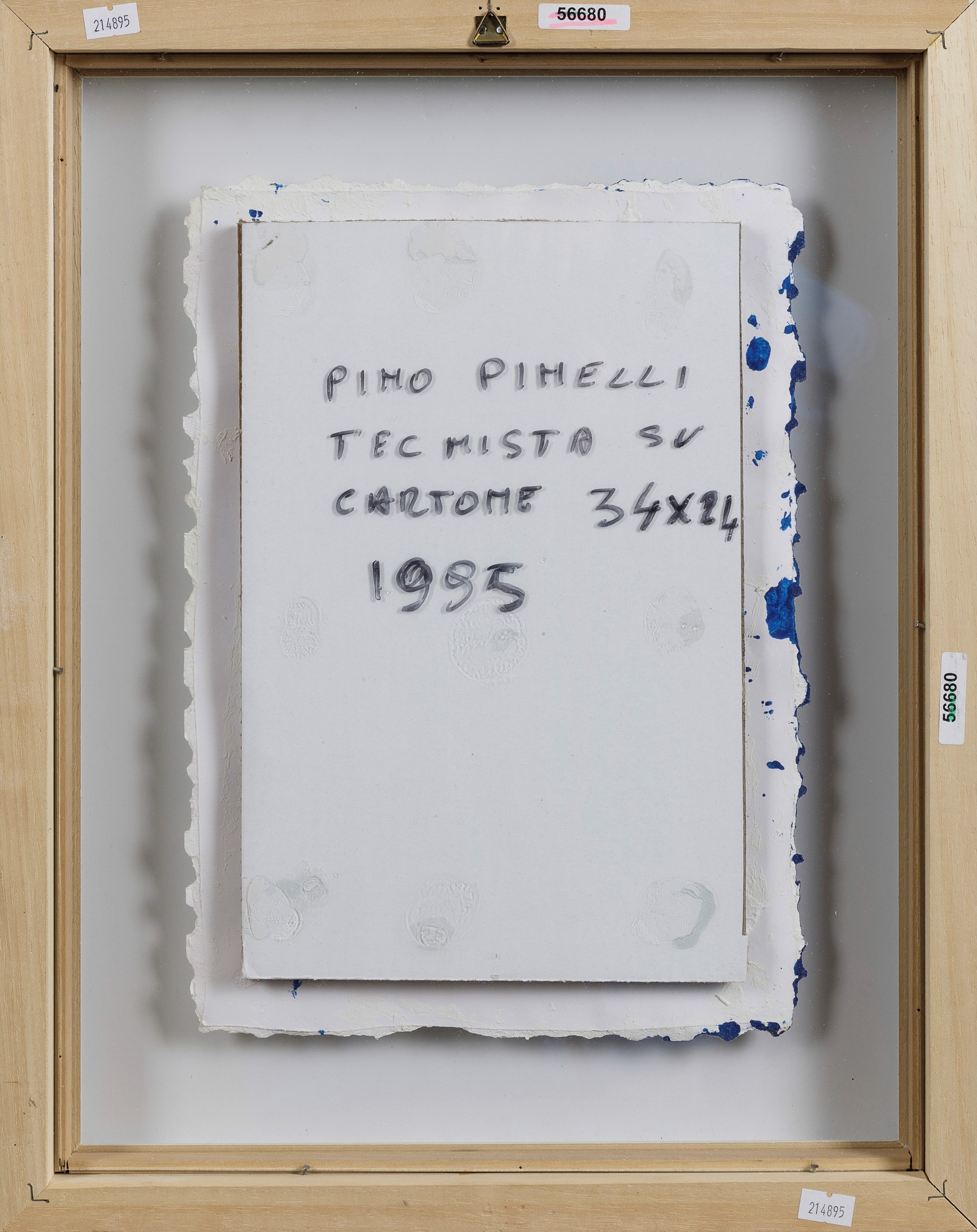 Pino Pinelli - Senza titolo, tecnica mista su cartone, 1995