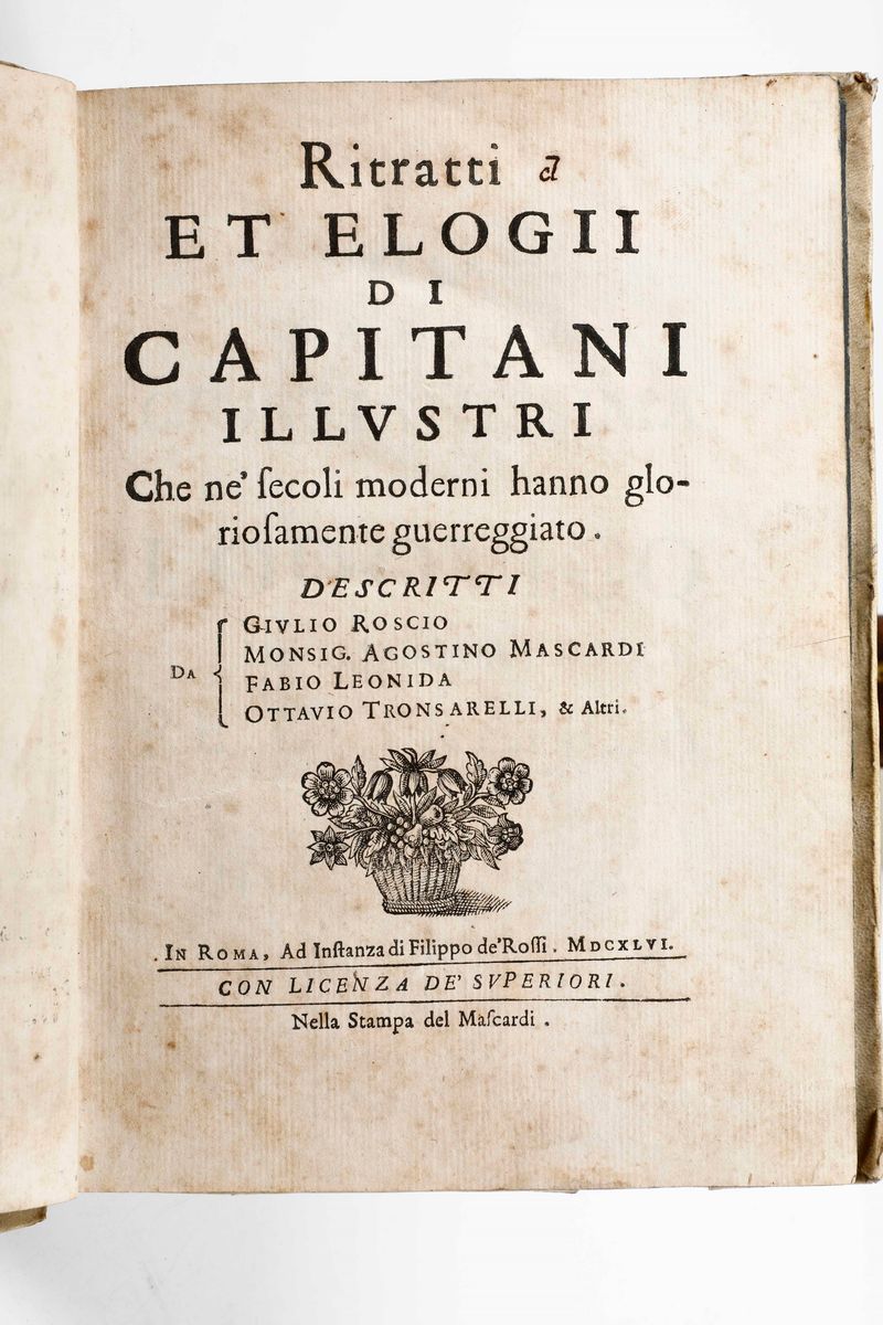 Autori Variritratti Et Elogii di Capitani Illustri... Descritti da Giulio Roscio, Agostino Mascar...