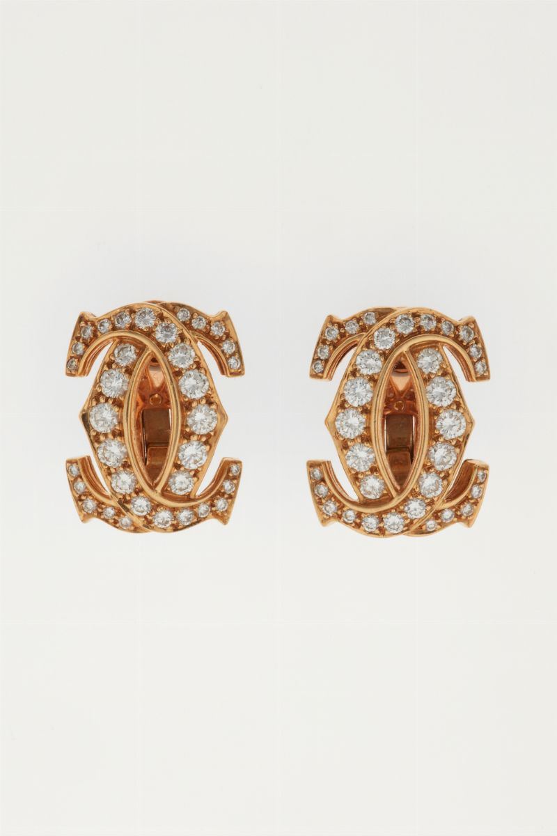 Cartier Penelope. Orecchini con diamanti taglio brillante  - Auction Fine Jewels - Cambi Casa d'Aste