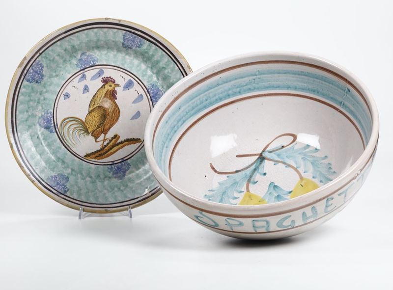 Un grande piatto  Italia Meridionale, XIX o inizio XX secolo  - Auction Timed Auction | Ceramics - Cambi Casa d'Aste