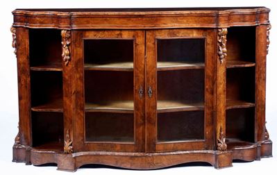 Credenza Vetrina Scantonata, XIX Secolo