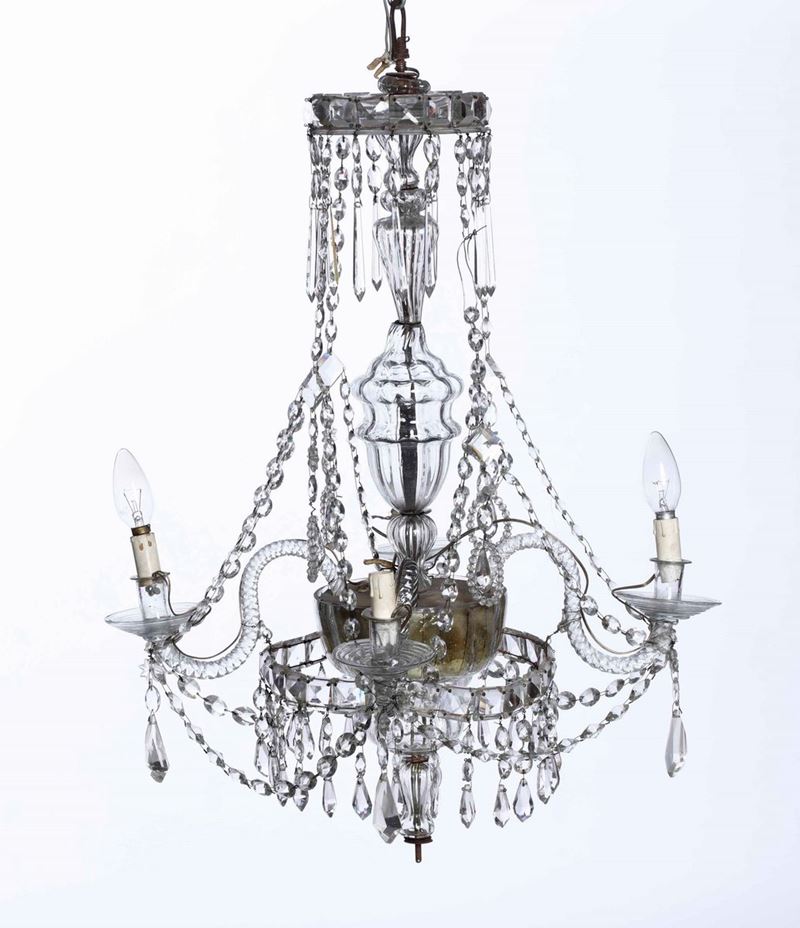 Piccolo lampadario in cristallo  - Auction Fine Art September | Timed Auction - Cambi Casa d'Aste
