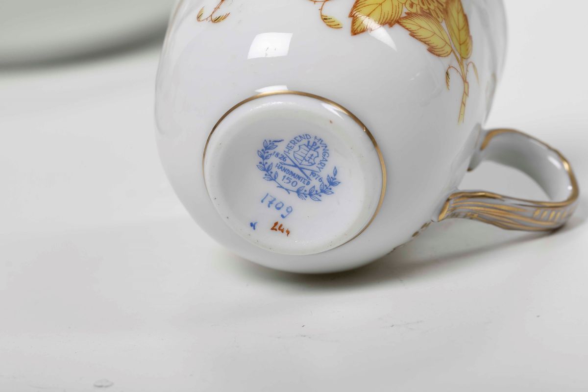 Servizio da Caffè Apponyi Yellow Ungheria, Manifattura Herend, 1976 Circa