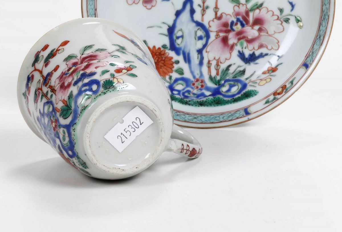 Una Tazza e un Piattino Probabilmente Doccia (tazza) e Cina Piattino, XVIII Sec.