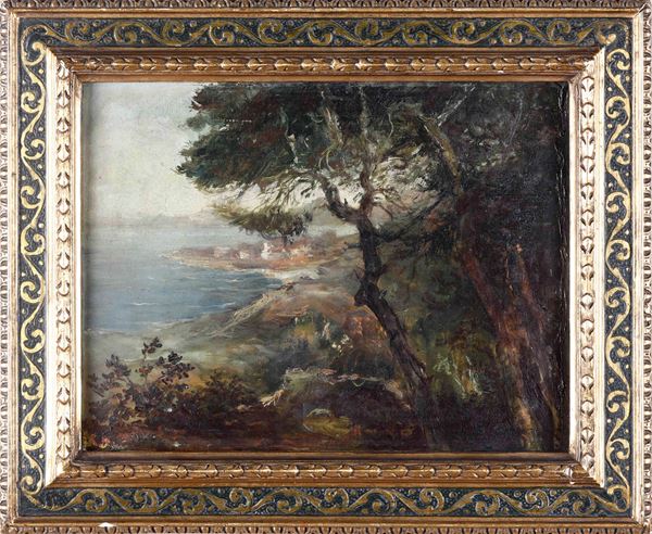 Anonimo del XX secolo Scorcio di promontorio