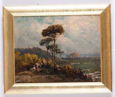 Anonimo del XX Secolopaesaggio con Pini Marittimi