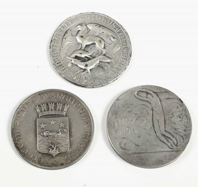 Tre Medaglie in Argento. Coniatore Italiano del XX Secolo