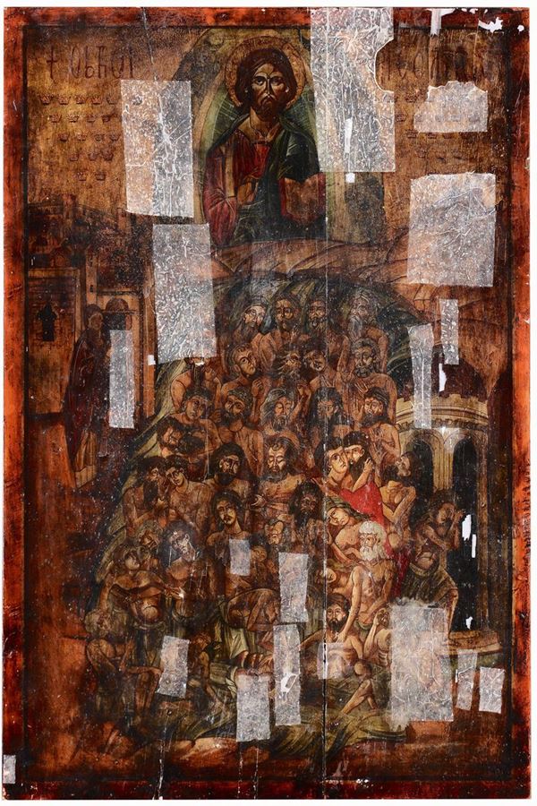 Grande icona raffigurante Cristo e i 40 Martiri di Sebaste, Russia XVIII secolo