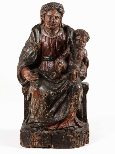 Madonna con Bambino. Legno Plocromo. Scultore del XVI Secolo