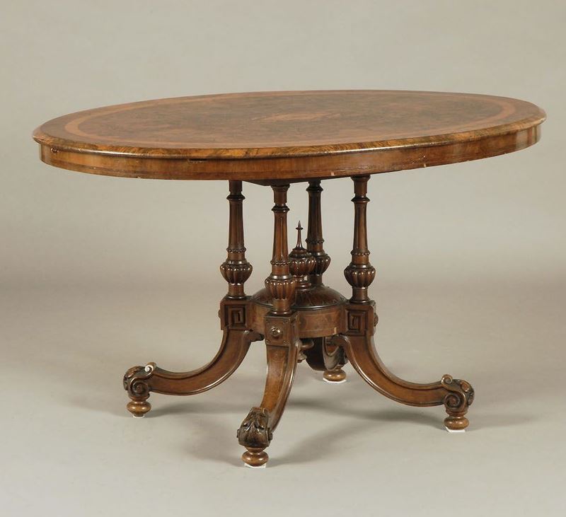 Tavolo ovale in stile inglese, XIX secolo  - Asta Antiquariato Settembre | Asta a Tempo - Cambi Casa d'Aste