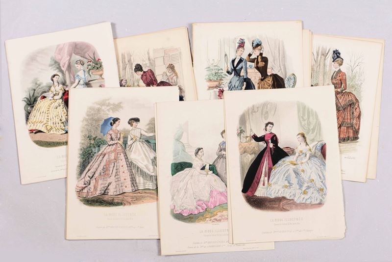 Pagine di giornale di moda, Francia, fine del XIX secolo  - Auction Fine Art September | Timed Auction - Cambi Casa d'Aste