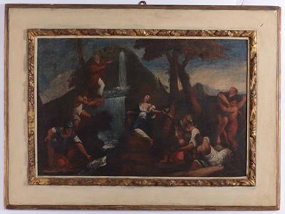 Scuola Romana del XVIII Secolomosè Fa Scaturire L'acqua dalla Roccia