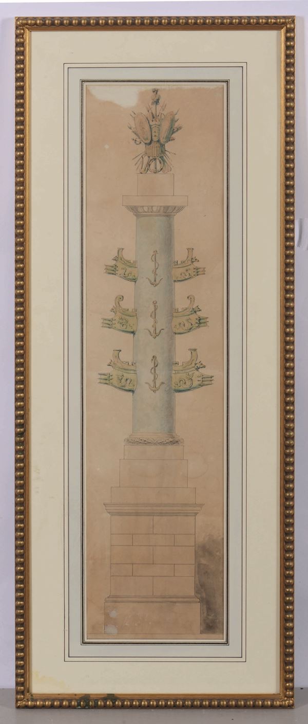 Giuseppe Valadier (Roma 1762 - 1839) Colonna rostrata