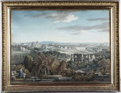 Louis-françois Cassas (1756-1827)coppia di Vedute di Roma