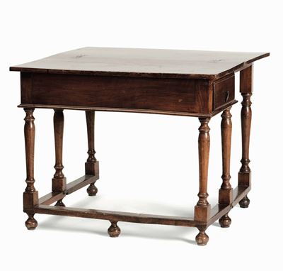 Scrivania in Noce con Gambe Tornite, XIX Secolo