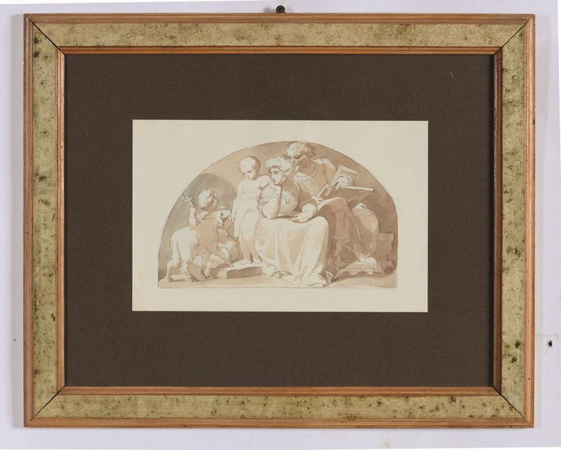 Filippo Agricola (Roma 1795-1857) Sacra Famiglia con San Giovannino  - Auction Italian Dwellings - Cambi Casa d'Aste