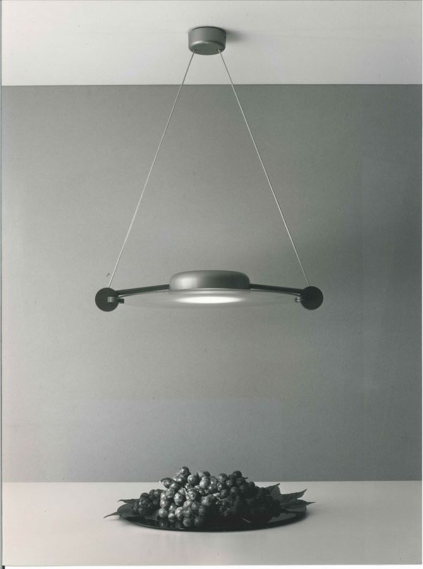 Aldo Ballo (1928-1994) Lampada modello Cyclos sospensione. Design Michele De Lucchi
