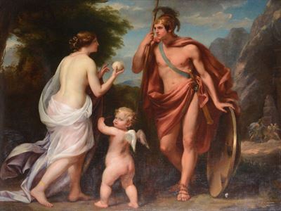Angelica Kauffmann (coira 1741 - Roma 1807), Seguace Dimarte, Venere e Cupido