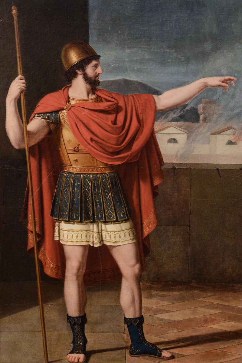 Artista Neoclassico Francesecoppia di Figure di Antichi Greci
