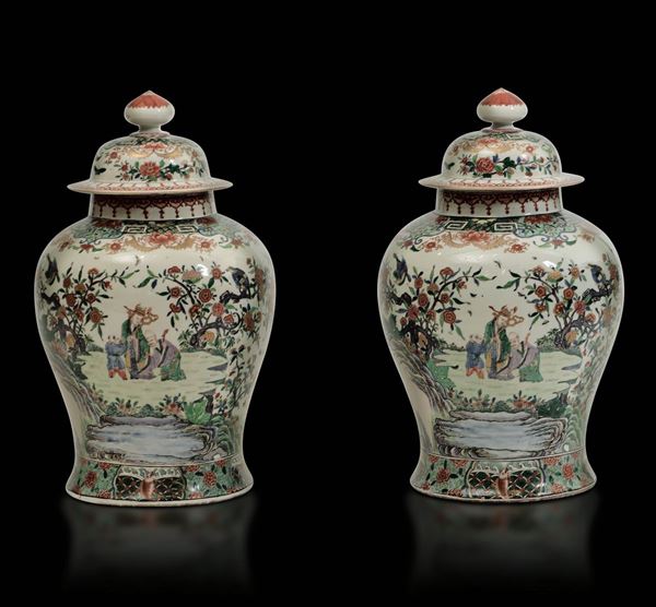 Two Samson porcelain potiches, France, 1800s