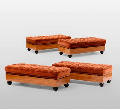 Quattro Panchetti in Ciliegio in Stile Biedermeier, XIX Secolo