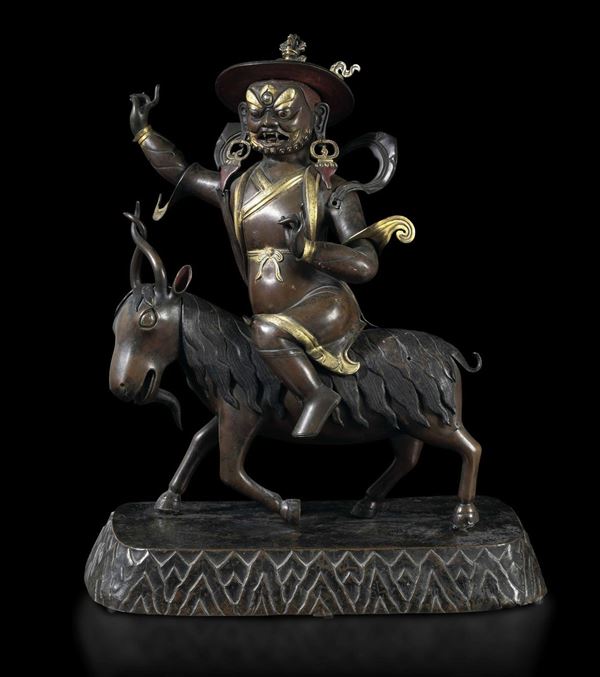 A bronze sculpture of Palden Lhamo, Tibet
