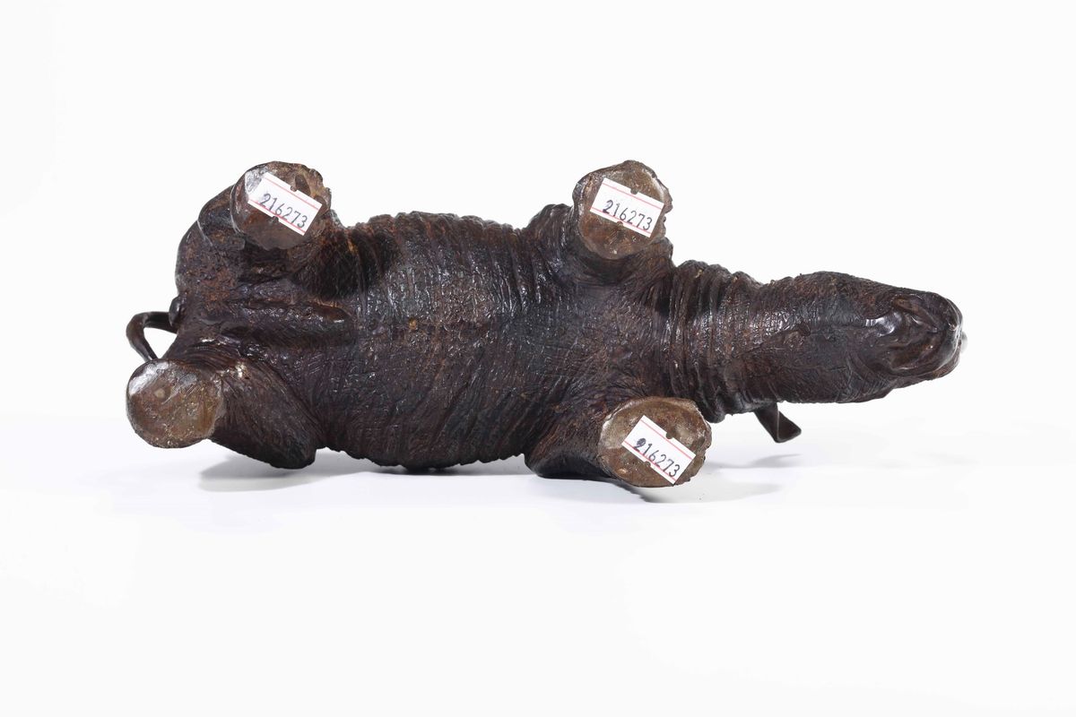 Rinoceronte. Scultura in Bronzo. Fonditore del XX Secolo
