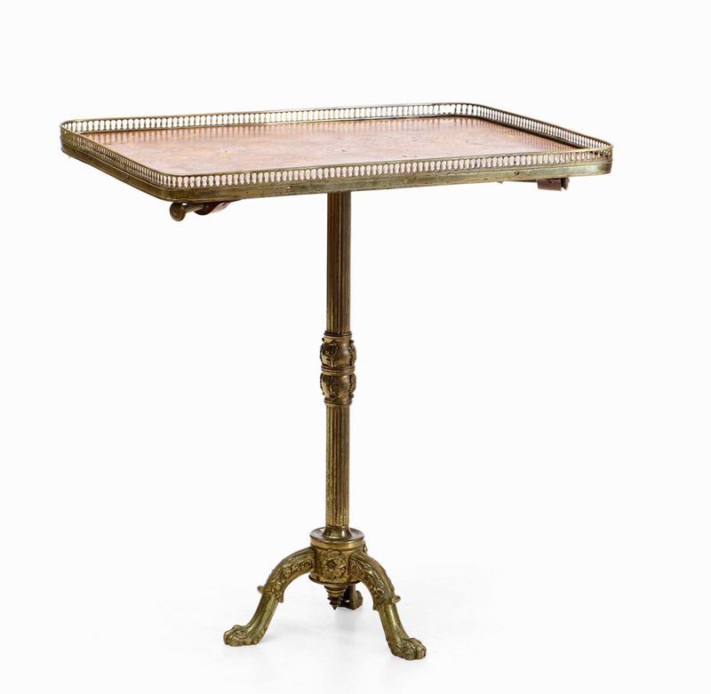 Tavolinetto in metallo, XIX secolo  - Auction The country villa of Leonardo Botta - II - Cambi Casa d'Aste