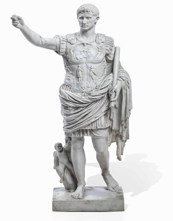 Augusto di Prima Porta. Modello in conglomerato marmoreo. XX secolo
