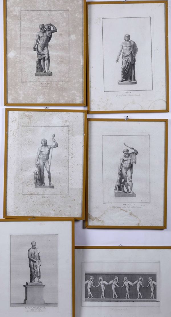 Serie di nove incisioni dall’antico, XIX secolo