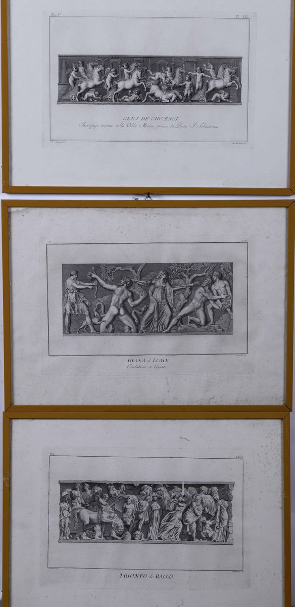 Serie di Nove Incisioni Dall’antico, XIX Secolo