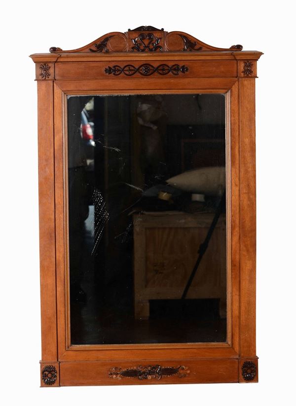 Specchiera in ciliegio in stile Carlo X, XX secolo