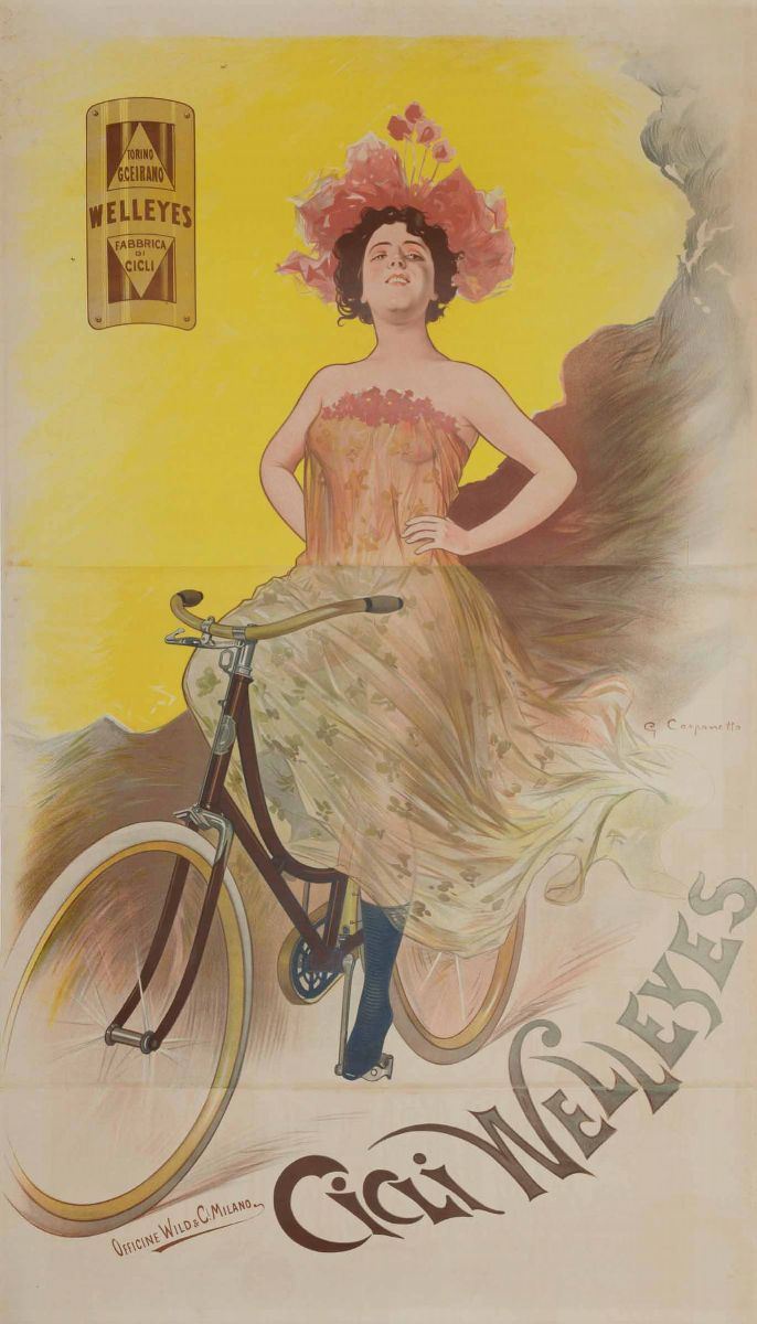 Giovanni Battista Carpanetto (1863-1928) CICLI WELLEYES  - Auction Vintage Posters - Cambi Casa d'Aste