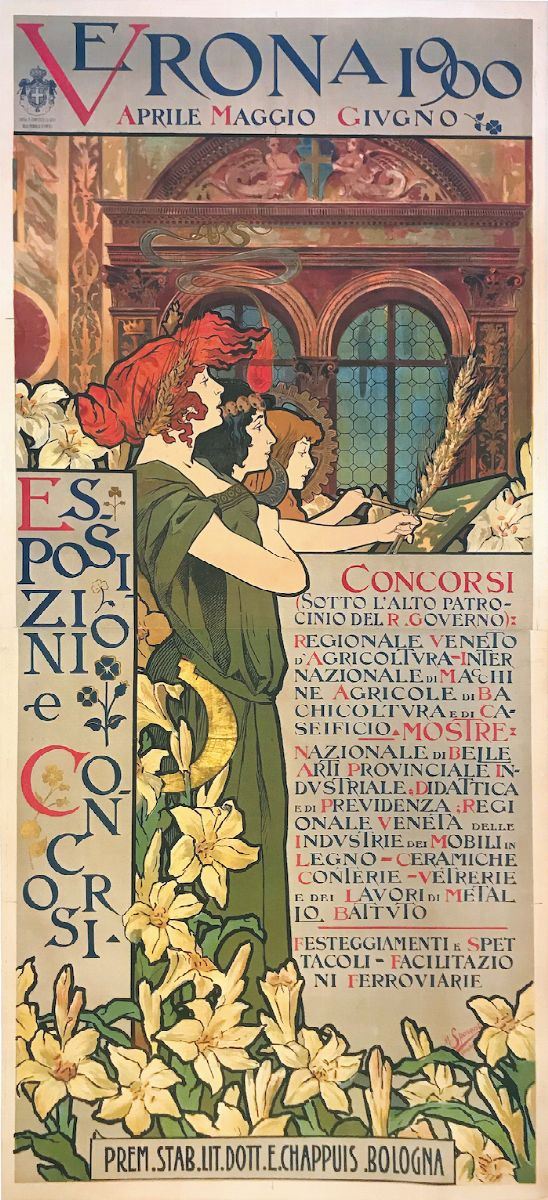 Silvio Marco Spaventi (1863-1929) VERONA 1900 / ESPOSIZIONI E CONCORSI  - Asta Manifesti d'epoca - Cambi Casa d'Aste