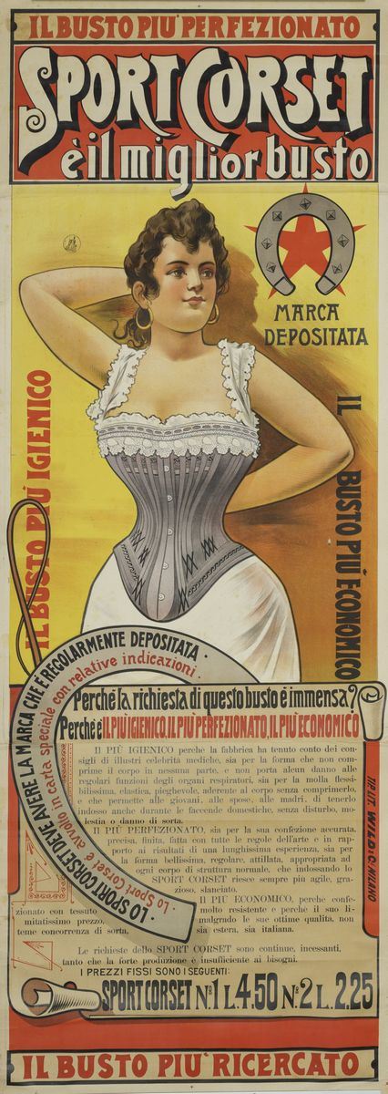 Giuseppe Pipein Gamba - Garuti (1869-1954) IL BUSTO PIU’ PERFEZIONATO / SPORT CORSET E’ IL MIGLIOR BUSTO  - Auction Vintage Posters - Cambi Casa d'Aste