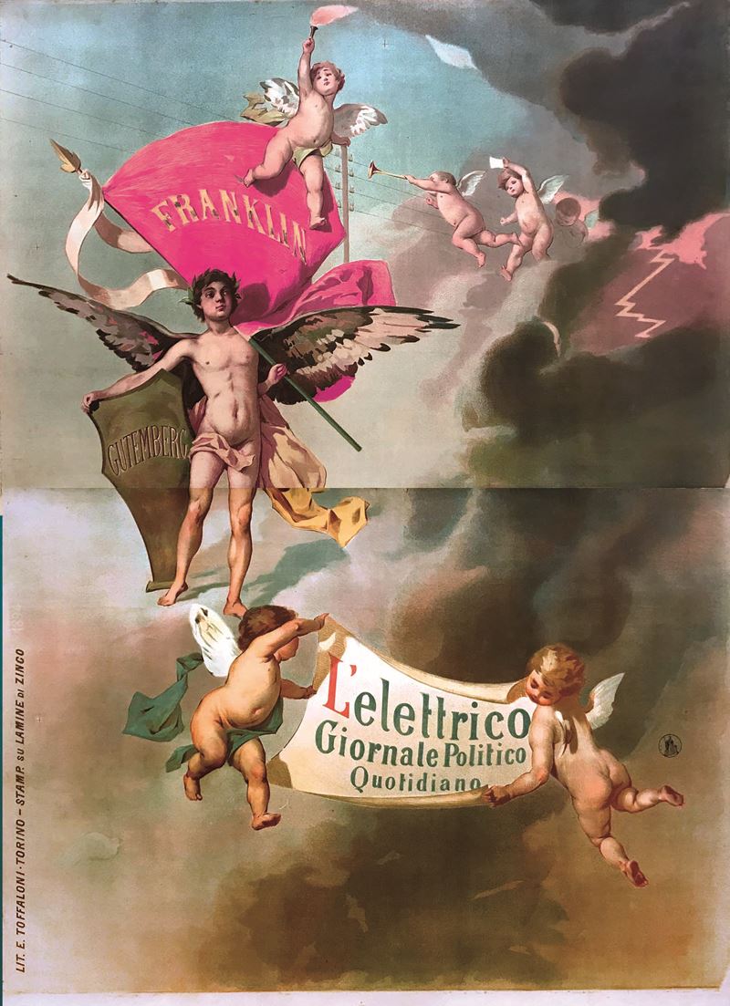 Anonimo L’ELETTRICO GIORNALE POLITICO QUOTIDIANO  - Auction Vintage Posters - Cambi Casa d'Aste