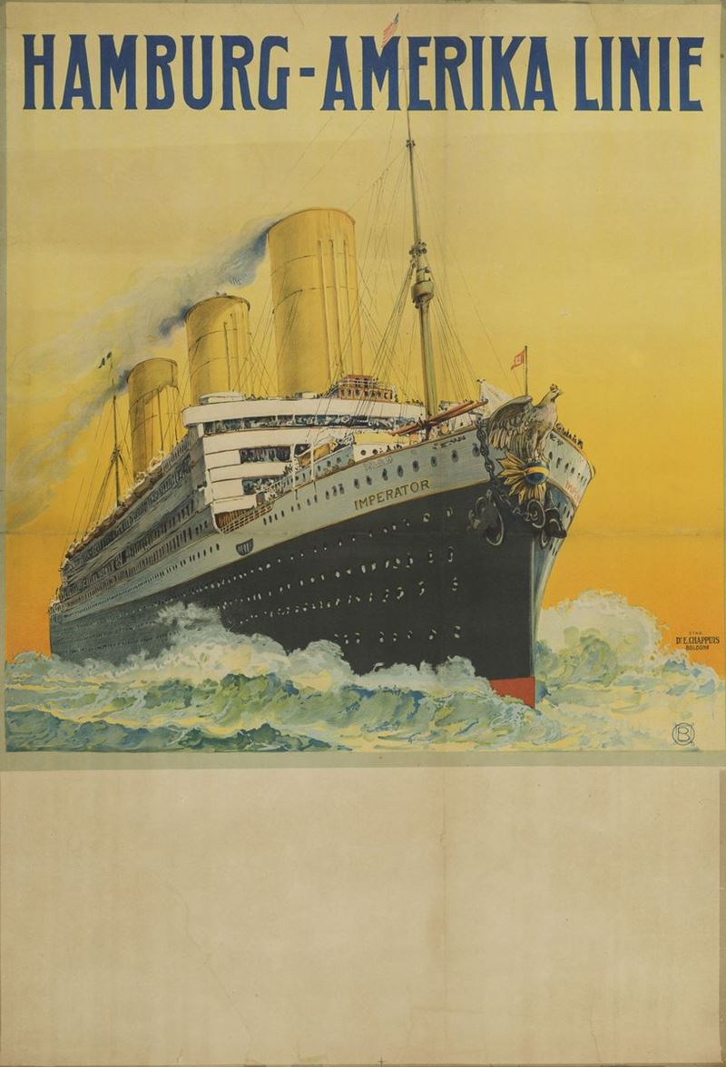 Osvaldo Ballerio (1870-1942) HAMBURG-AMERIKA LINIE  - Auction Vintage Posters - Cambi Casa d'Aste