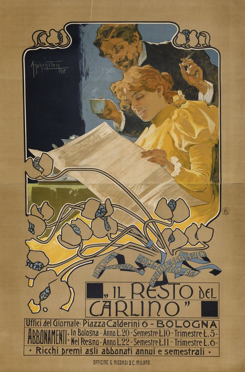 Adolf Hohenstein (1856-1928) IL RESTO DEL CARLINO... BOLOGNA  - Auction Vintage Posters - Cambi Casa d'Aste