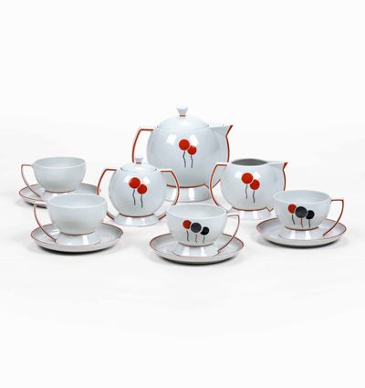 Servizio da Tè Laveno, Manifattura Società Ceramica Italiana, 1930-1940 Circa Modello di Guido An...