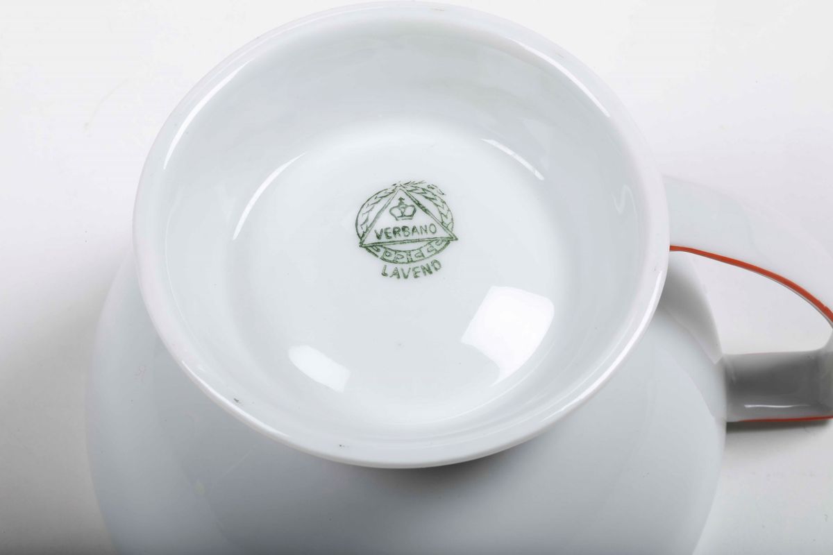 Servizio da Tè Laveno, Manifattura Società Ceramica Italiana, 1930-1940 Circa Modello di Guido An...