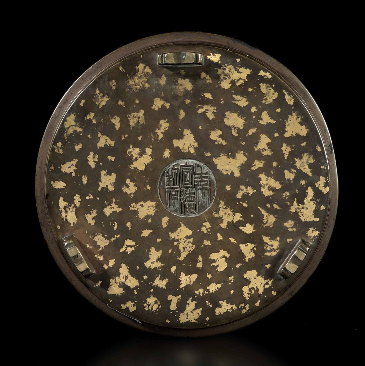 Incensiere in Bronzo con Decoro Golden Splashed, Cina, Dinastia Qing, Fine XVII Secolo
